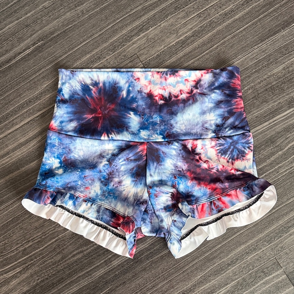 Free People Movement + Onzie High Waist Tie-Dye Shorts
